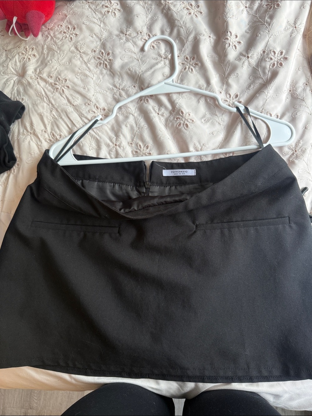 Peppermayo Black Mini Skirt with Clean Front Panels